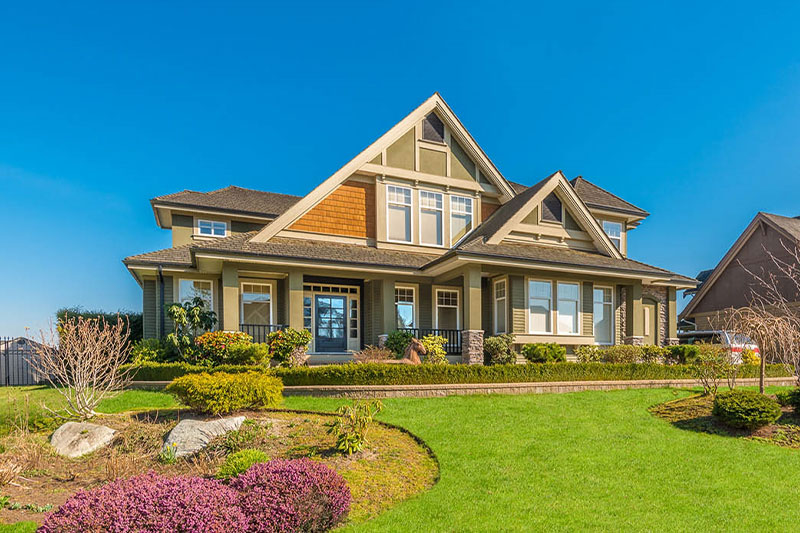 An exterior of a house on a sunny day