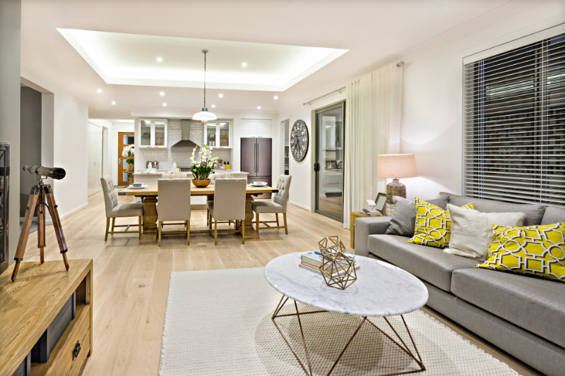 Luxurious white interior of a house