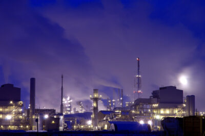 Industrial infrastructure at night